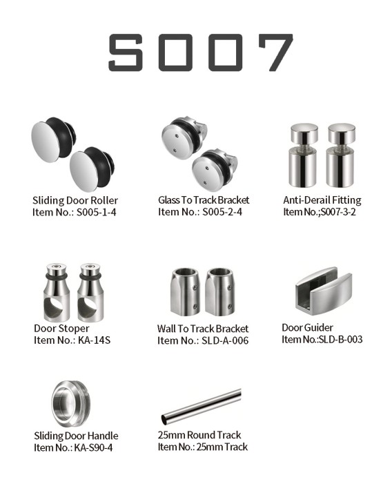 Sliding Door Hardware Shower Glass Stainless