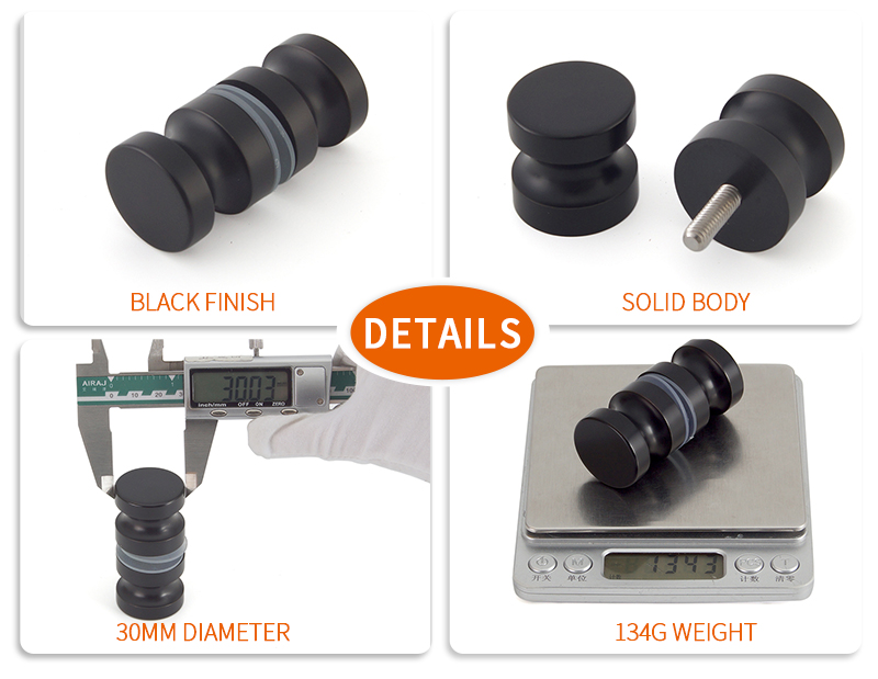 product-Shower door knobs Back-to-Back Knobs Black Color SDK-12B-JY-img